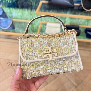 Tory Burch Britten Raffia Tweed Top Handle 184939 $650